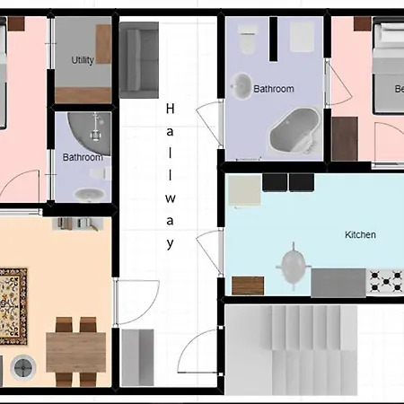 Luxury 2br, 2ba With Ac, Quiet Balcony, Apartment *